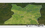 Satellite Panoramic Map of Kasongo, darken