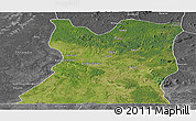 Satellite Panoramic Map of Kasongo, desaturated