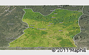 Satellite Panoramic Map of Kasongo, semi-desaturated