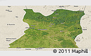 Satellite Panoramic Map of Kasongo, shaded relief outside