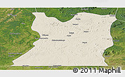 Shaded Relief Panoramic Map of Kasongo, satellite outside