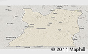 Shaded Relief Panoramic Map of Kasongo, semi-desaturated