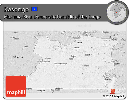Silver Style Panoramic Map of Kasongo