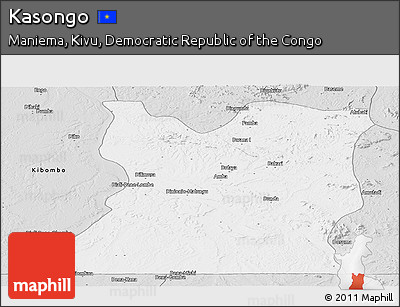 Silver Style Panoramic Map of Kasongo