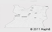Silver Style Panoramic Map of Kasongo, single color outside