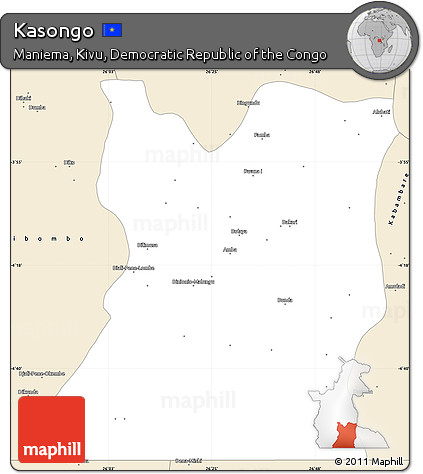 Classic Style Simple Map of Kasongo