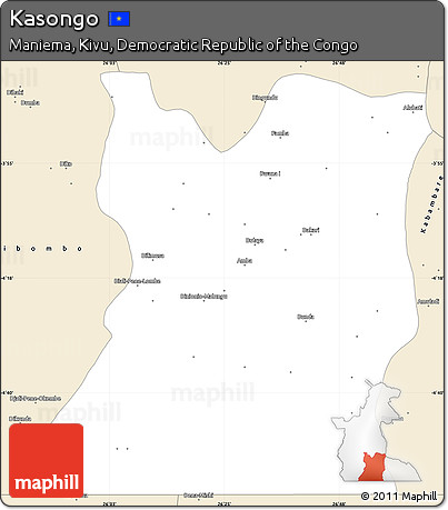Classic Style Simple Map of Kasongo