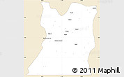 Classic Style Simple Map of Kasongo, single color outside