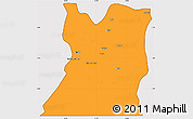 Political Simple Map of Kasongo, cropped outside