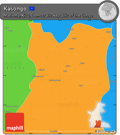 Political Simple Map of Kasongo