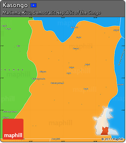 Political Simple Map of Kasongo