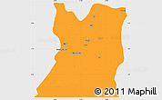 Political Simple Map of Kasongo, single color outside