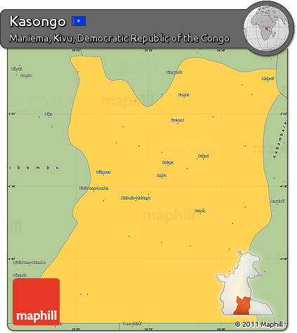 Savanna Style Simple Map of Kasongo
