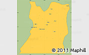Savanna Style Simple Map of Kasongo, single color outside