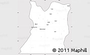 Silver Style Simple Map of Kasongo, cropped outside