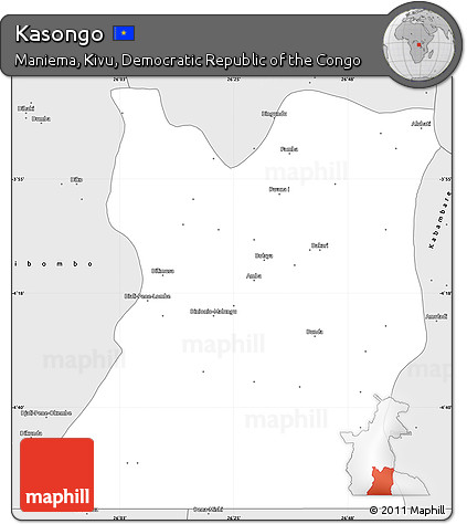Silver Style Simple Map of Kasongo