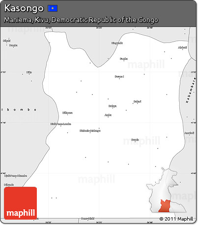 Silver Style Simple Map of Kasongo