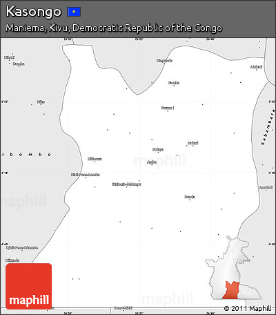 Silver Style Simple Map of Kasongo