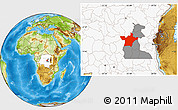 Physical Location Map of Kindu, highlighted country, highlighted parent region