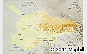Physical 3D Map of Lubutu, semi-desaturated