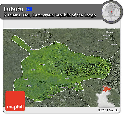 Satellite 3D Map of Lubutu, semi-desaturated