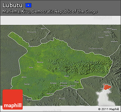 Satellite 3D Map of Lubutu, semi-desaturated