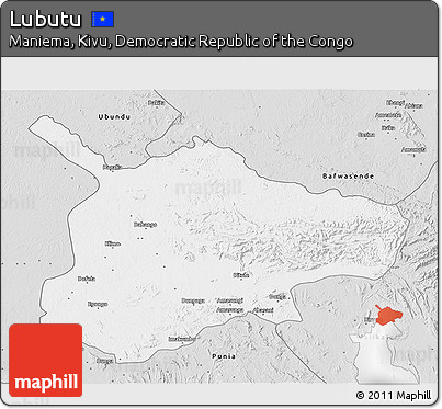 Silver Style 3D Map of Lubutu