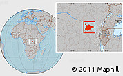 Gray Location Map of Lubutu, hill shading
