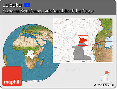 Satellite Location Map of Lubutu, highlighted country, highlighted parent region