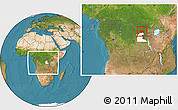 Satellite Location Map of Lubutu, highlighted parent region, within the entire country