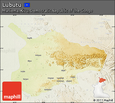 Physical Map of Lubutu, lighten