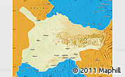 Physical Map of Lubutu, political outside