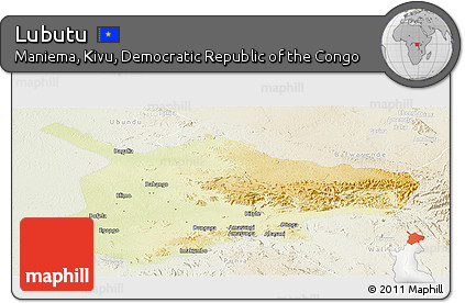 Physical Panoramic Map of Lubutu, lighten