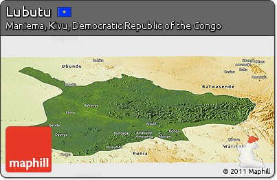 Satellite Panoramic Map of Lubutu, physical outside