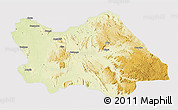 Physical 3D Map of Punia, cropped outside