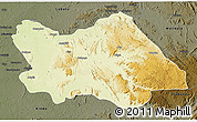 Physical 3D Map of Punia, darken