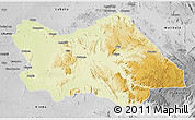 Physical 3D Map of Punia, desaturated
