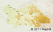 Physical 3D Map of Punia, lighten
