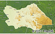 Physical 3D Map of Punia, satellite outside