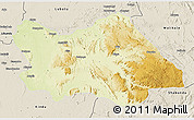 Physical 3D Map of Punia, shaded relief outside