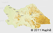 Physical 3D Map of Punia, single color outside
