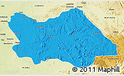 Political 3D Map of Punia, physical outside