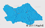 Political 3D Map of Punia, single color outside