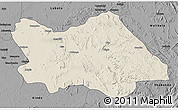 Shaded Relief 3D Map of Punia, darken, desaturated