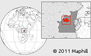 Blank Location Map of Punia, highlighted country, highlighted grandparent region