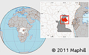 Gray Location Map of Punia, highlighted country, highlighted parent region