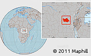 Gray Location Map of Punia, hill shading