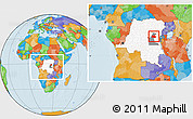 Political Location Map of Punia, highlighted country, highlighted parent region, within the entire country
