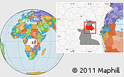 Political Location Map of Punia, highlighted country, highlighted parent region