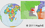 Political Location Map of Punia, highlighted parent region, highlighted grandparent region